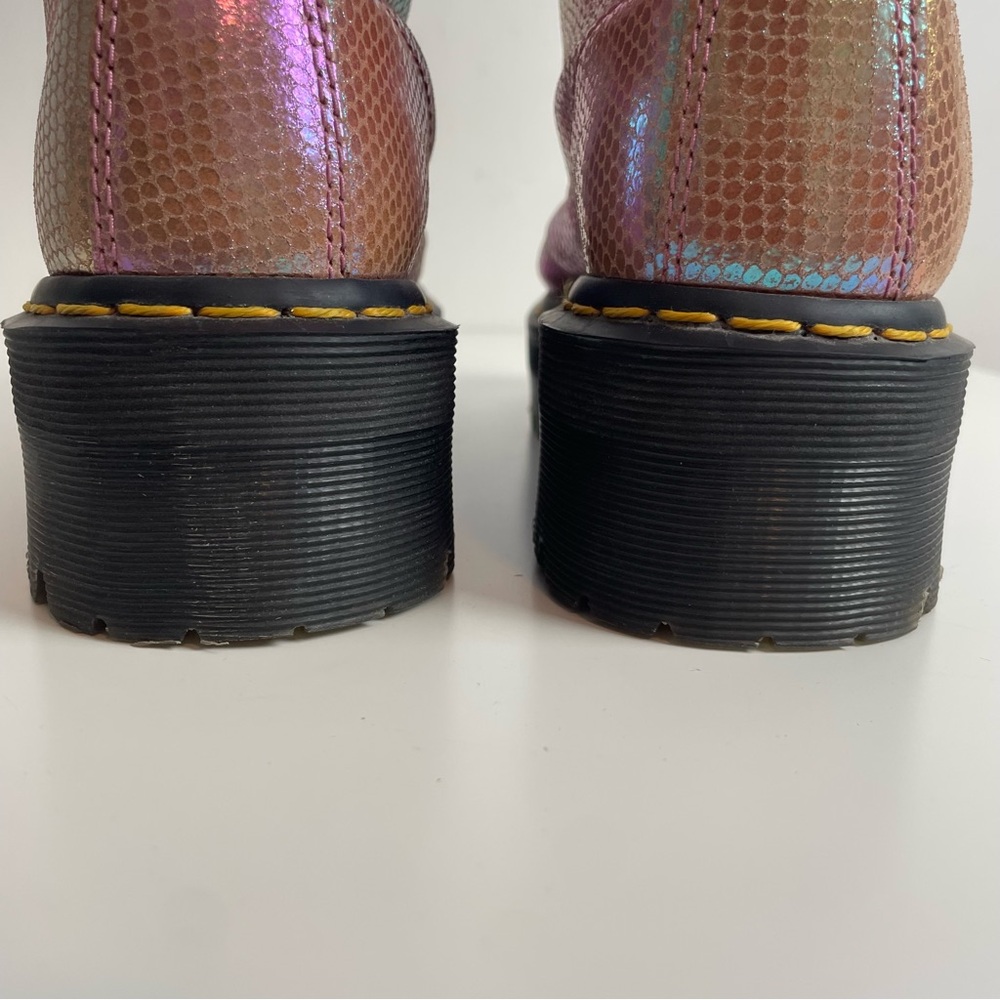 Dr Martens Molly Pink Iridescent Leather Platform Boots Women’s US 7 / EU 38 - Picture 12 of 16